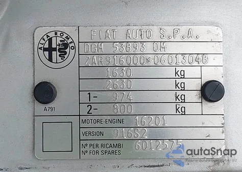 1996 Alfa Romeo Spider z USA, uszkodzony, nr VIN ZAR91600006013048